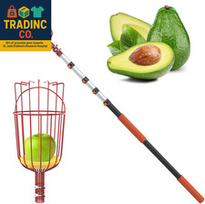 26Ft High Reach Fruit Picker with Basket Telescoping, 5-20 Foot Heavy Duty Sturd