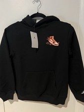 Nike Jordan Boys "Air Jordan has Landed" Hoodie 95F281-023 Black Size Medium
