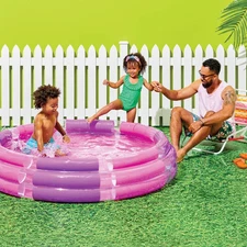 Sun Squad Inflatable Pink / Purple - 3 Ring Kids Pool 5 ft 6 inches