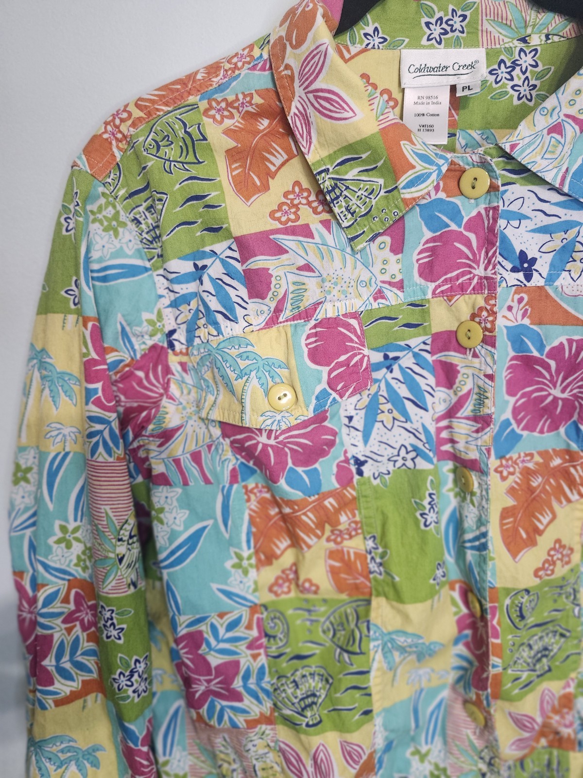 Coldwater Creek Patchwork Jacket PL Boho Cottagec… - image 3