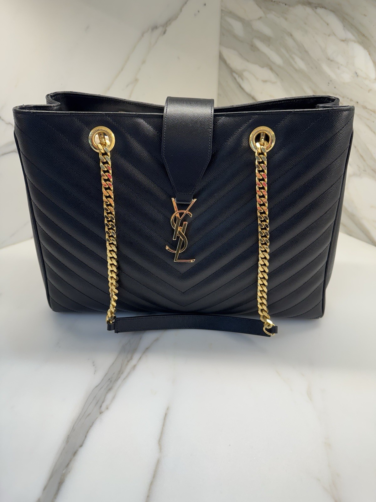 Borsa a tracolla Saint Laurent nera monogramma in pelle trapuntata $2650
