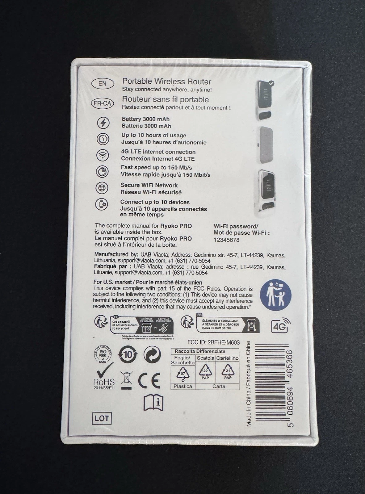 Ryoko Pro High-Speed Portable 4G LTE Wi-Fi Router New In Box SEALED image 2