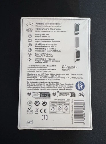 Ryoko Pro High-Speed Portable 4G LTE Wi-Fi Router New In Box SEALED image 2