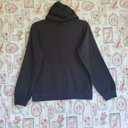 Boy’s Adidas Logo Hooded Sweatshirt Youth Slim Fit 14/16 Black & White - Picture 3 of 5