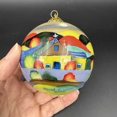 The Vargas Collection David E Vargas 1999 Nativity Reverse Glass Art Christmas