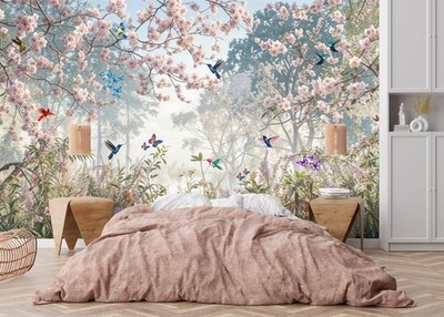 Atemberaubende Wiese Garten Blumen Tapete Wandbild Abnehmbar Abwaschbar Abziehen & Kleben