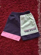 Vintage Youth Surfari Neon Block Shorts 4T Green  Pink Retro Beach Wear