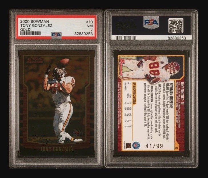 2000 Bowman Chrome GOLD Tony Gonzalez /99 PSA 7 🔥 Pop 1 None Higher - RARE 🤯 - Image 3 of 4