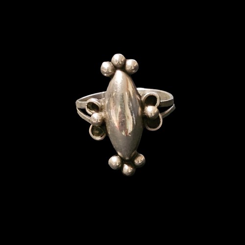 Unique Vtg TC-140 Mexico Taxco 925 Sterling Silver Concho Ring Sz 9 1" High