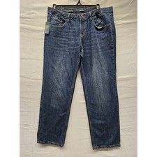 Wild Fable Womens Mid-Rise Straight Leg Jeans Dark Wash EasyRigid Size 14 32L
