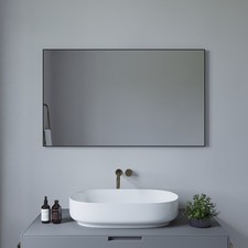 Spiegel Wandspiegel Badspiegel 50x70 60x80 60x100cm Schwarz Alu-Rahm Dekospiegel