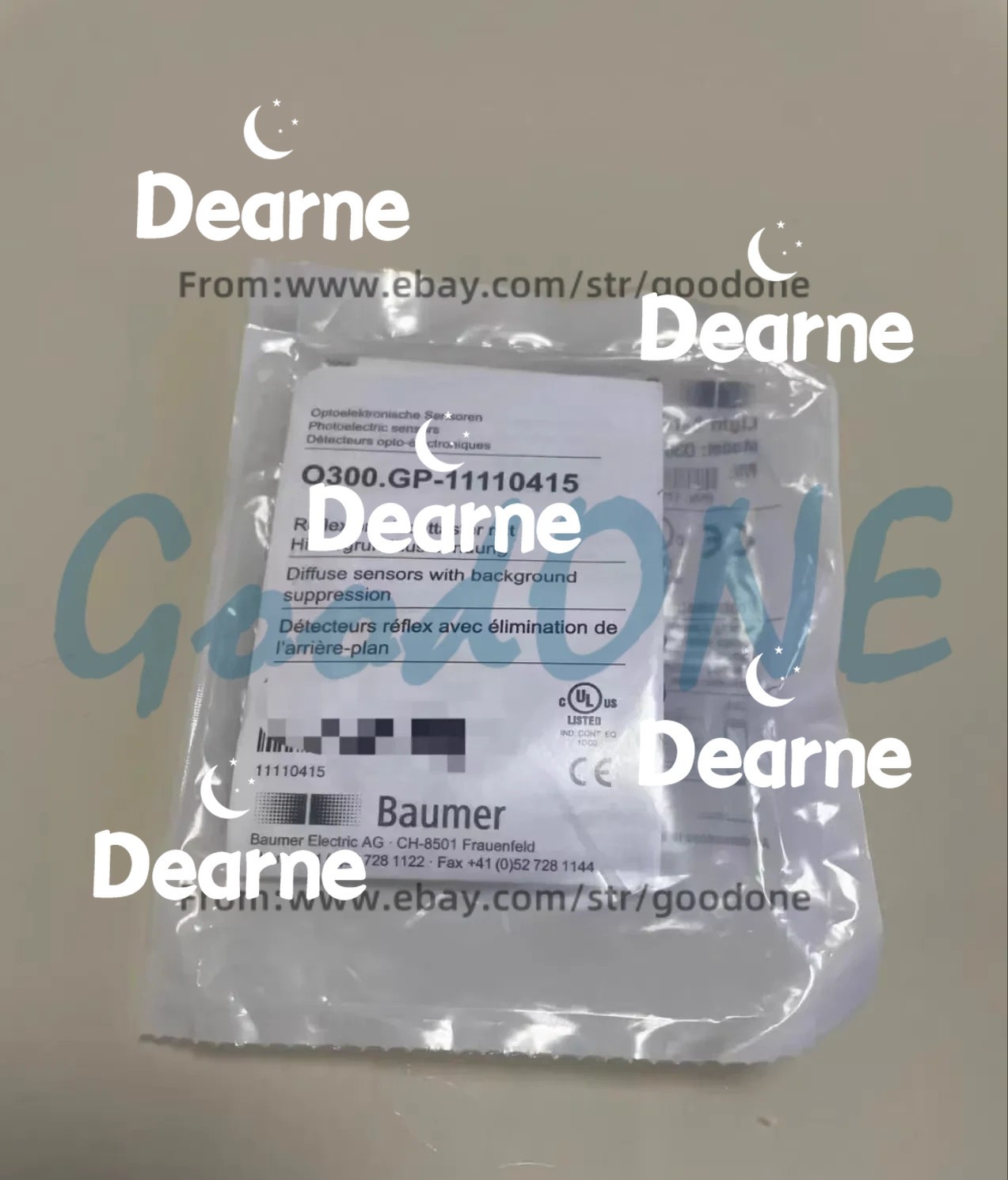 1PC NEW Baumer Photoelectric Sensor 11110415 0300.GP-GW18.72N