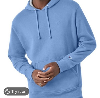 Champion Powerblend Light Baby Blue Hoodie Size Large Men's/Unisex Nwt