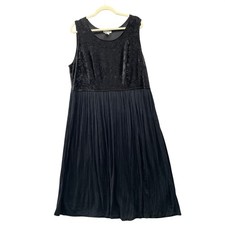 Vintage 90s Black Crushed Velvet Whimsigoth Maxi Dress Size 18 The Avenue