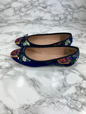 Carvela Kurt Geiger Ballerinas Damen UK 5 Blumen bestickt Slipper Schuhe