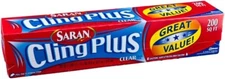 Saran Cling Plus Plastic Wrap, 200 Sq Ft, 1 Count (Pack of 1)