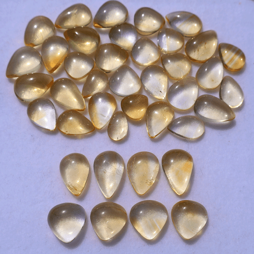 Wholesale 40 Pcs Natural Citrine Untreated 8.5mm-13.7mm Pear Cabochon Gemstones - Picture 7 of 11