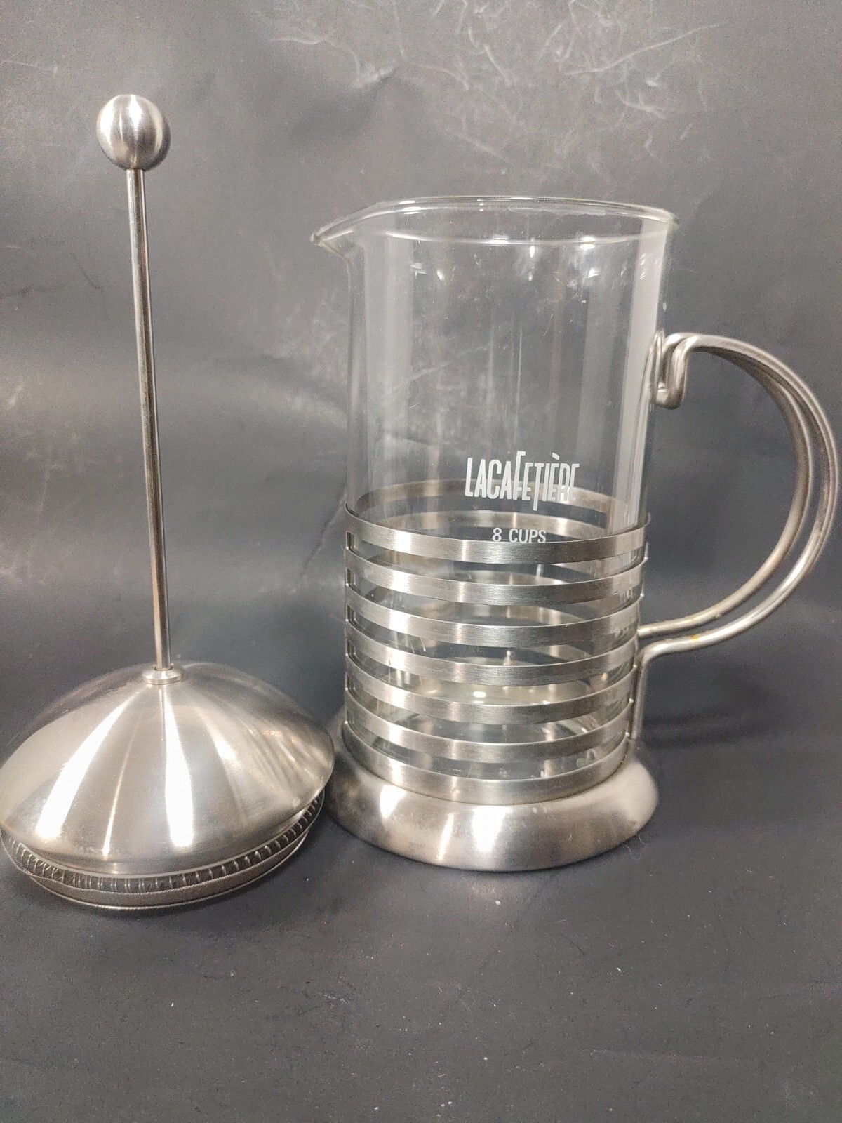 LA CAFETIERE PARIS Traditional 8 Cup French Coffee Press Glass & Stainless