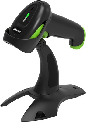 Alacrity 2D 1D Wireless Barcode Scanner with Stand, 3-in-1 2D-Green 
