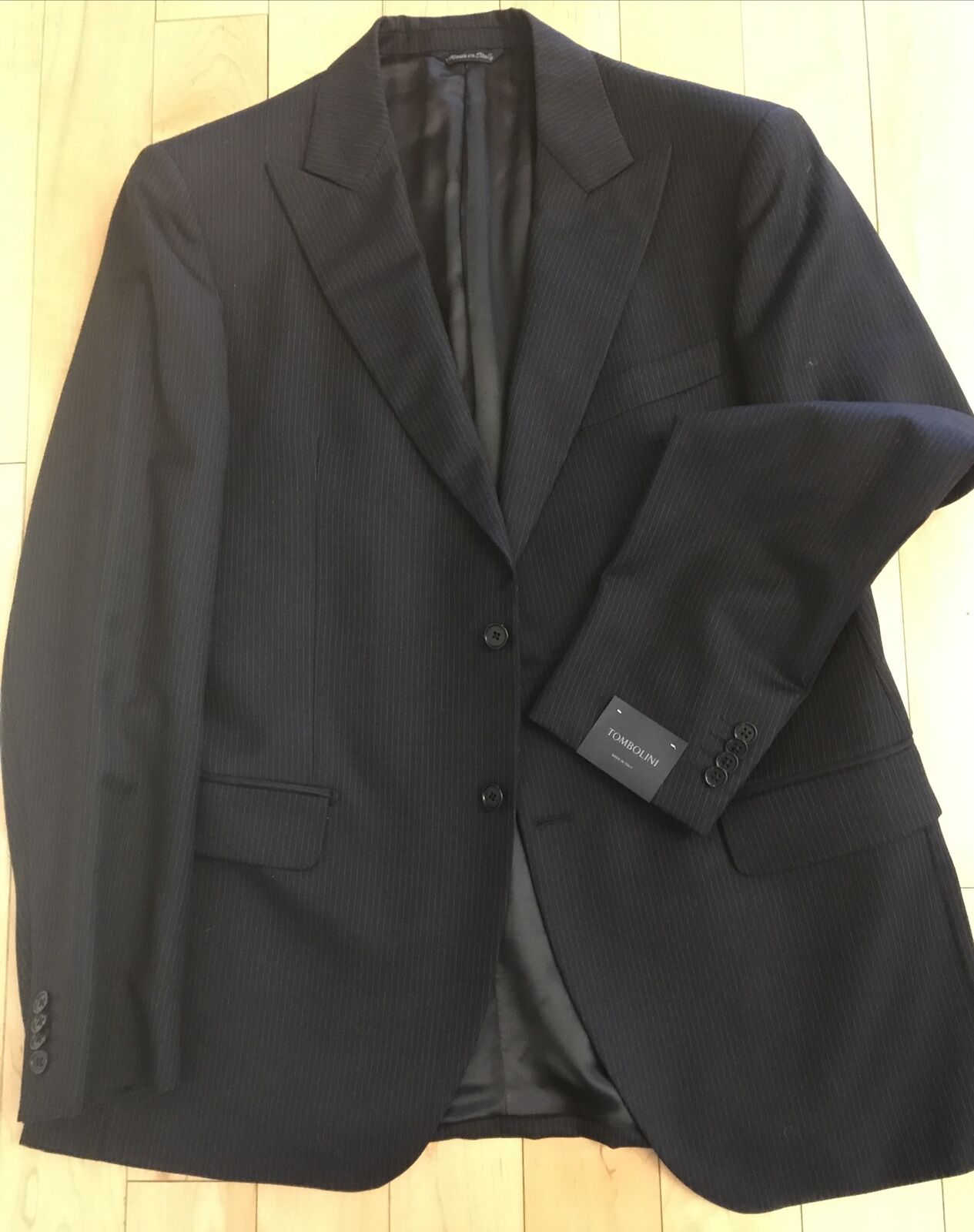 RRP € 1,195  TOMBOLINI Italy Dark Blue 100% Wool Suit 54EU/ 42US P 36/34 NWT