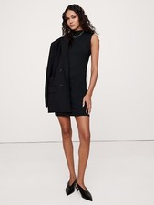 BANANA REPUBLIC Lightweight Ponte Mini Dress M Medium | Black #604062 NEW