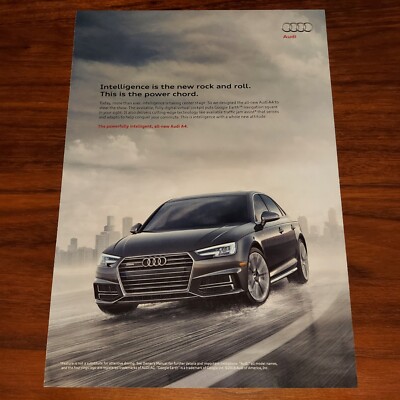 AUDI A4 PRINT AD MAGAZINE ADVERTISEMENT INTELLIGENCE IS THE NEW ROCK AND ROLL