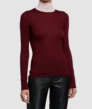 $650 Gabriela Hearst Womens Red Long Sleeve Turtle Neck Sweatshirt Sweater Sz XS
