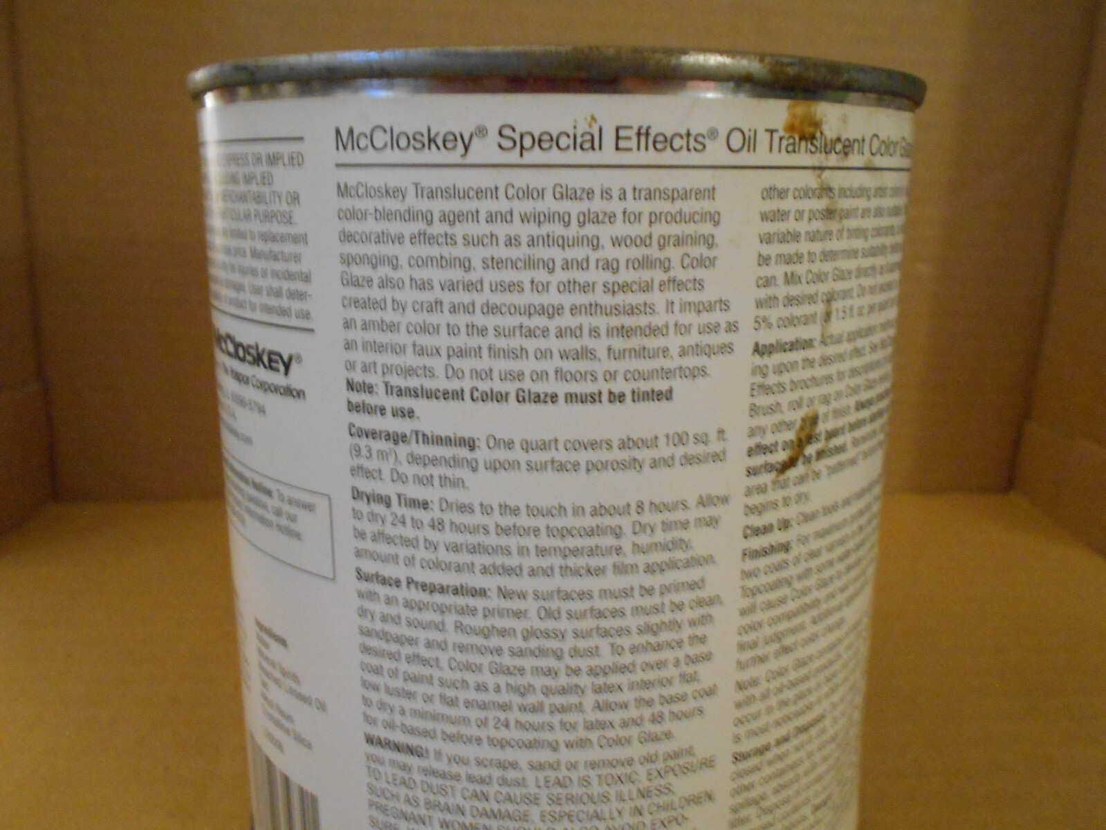 McCloskey Special Affects Oil Translucent color Glaze for Faux paint