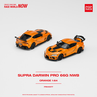 Pop Race Toyota Supra Darwin Pro 66G NWB - Orange 1:64 Scale Car