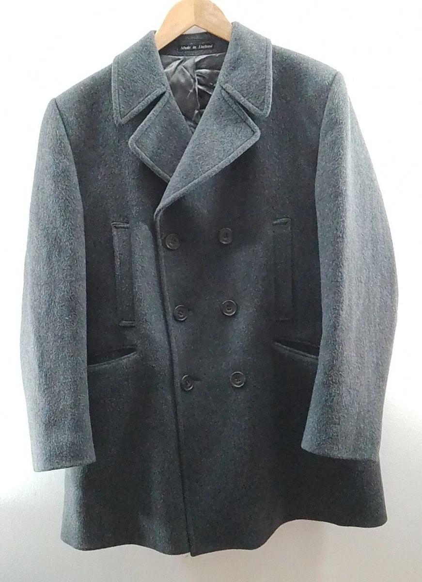 Vintage Hammersley Peacoat Men Size 40 Regular Cashmere Wool Blend