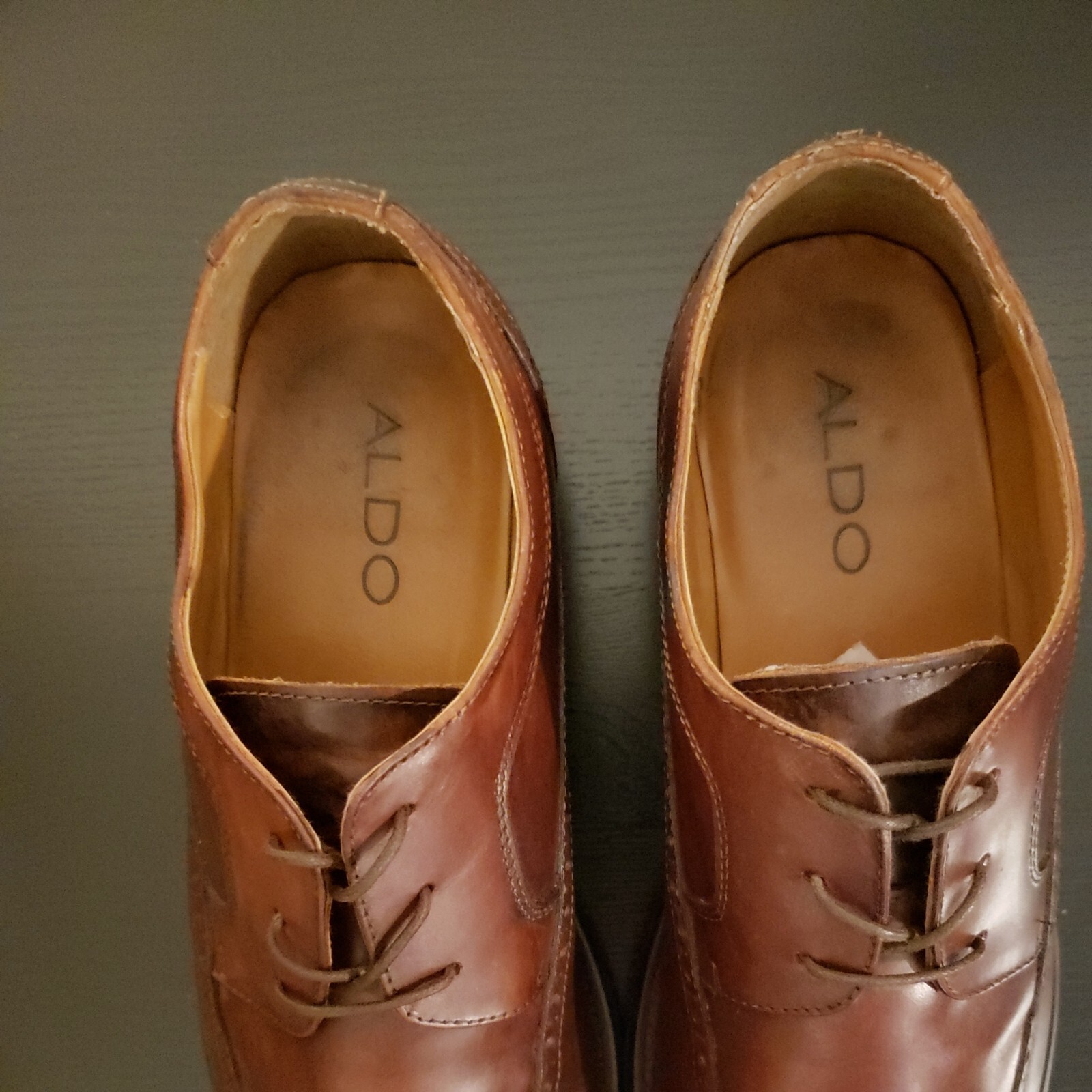 SAOLA Scarpe eleganti Oxford da uomo ~ "ALDO" in pelle marrone lunghe con lacci alari taglia: 13 US