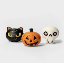 3 Pc Squishee Squishy Hyde  Eek Halloween Cat Pumpkin  Skull Party Favors New