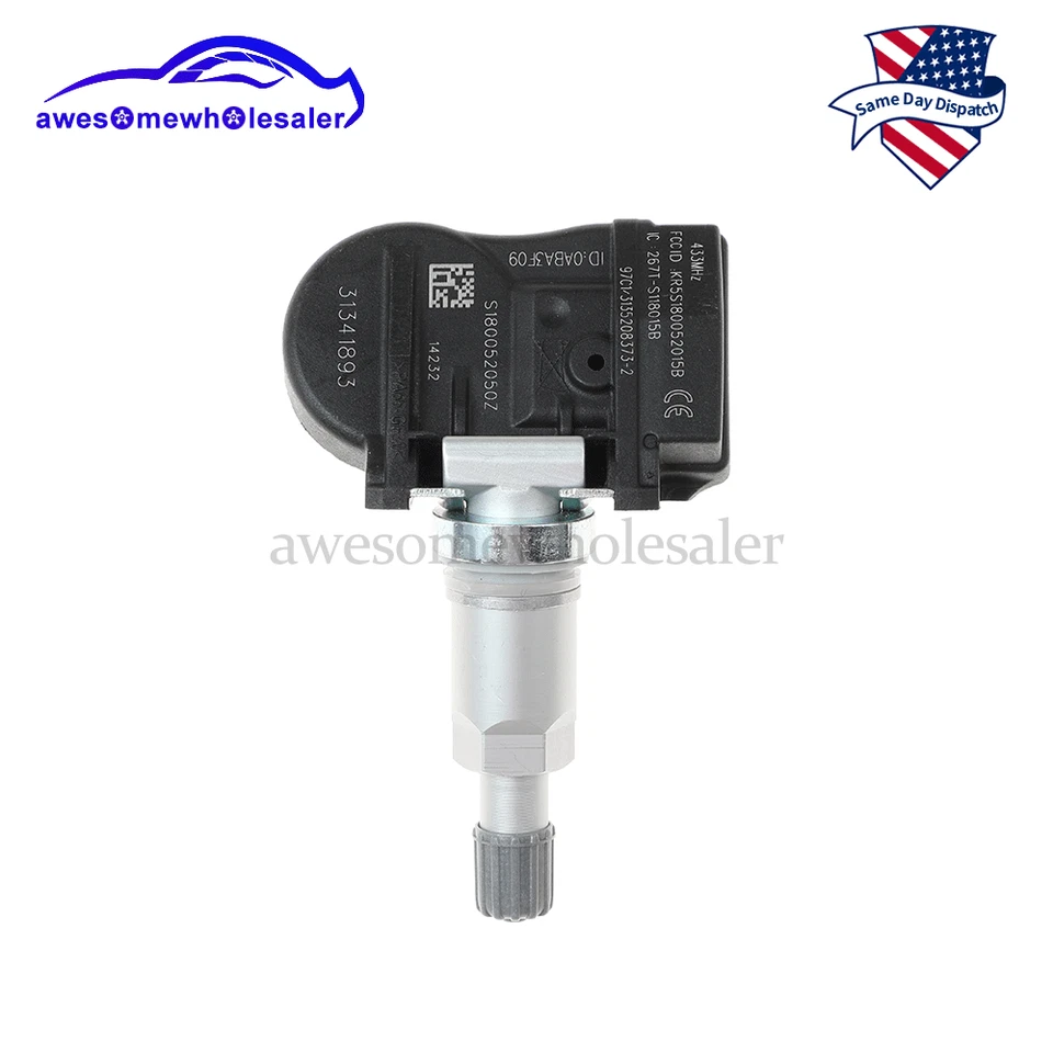 Sensor de presión de neumáticos 4 piezas 31341893 TPMS 433 MHz para VOLVO S60 11-17 S80 XC60 XC70 Foto 3 de 4