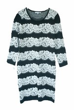 STUDIO ONE New York Black & White Long Sleeve Sweater Dress Women’s Size M