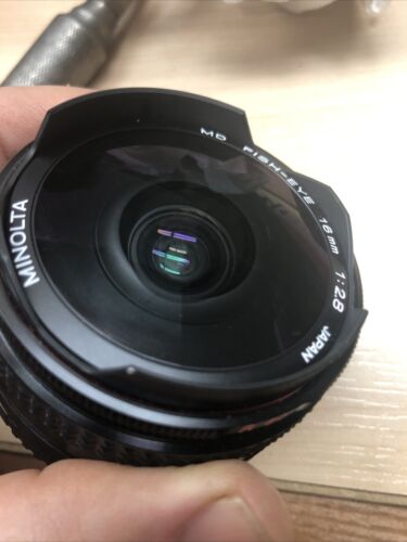 Minolta MD Fish-Eye Lens 16mm 1:2.8 Vintage Japan Nice Condition! - Picture 8 of 10