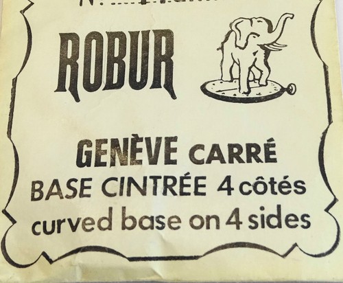 VERRE MONTRE CARRÉ 13.2 mm BASE CINTRÉ 2 COTÉ