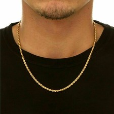 14k Gold Plated Over 925 Sterling Silver Italian Rope Chain Diamond-Cut 2.00mm