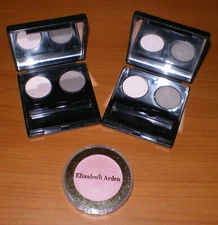 ELIZABETH ARDEN 2 Pink & Brown Eyeshadow Duo Palettes & 1 Shimmering Lip Gloss 