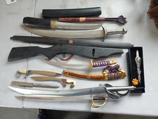 Lot of 10 Miniature Collectible Swords & crossbow Asian military us style 