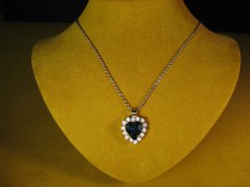 MARIANA HEART NECKLACE SWAROVSKI CRYSTALS SAPPHIRE BLUE OPAL GP Gift Christmas