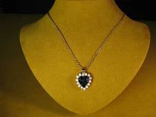 MARIANA HEART NECKLACE SWAROVSKI CRYSTALS SAPPHIRE BLUE OPAL GP Gift Christmas