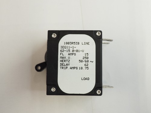 AIRPAX IEG11-1-62-15.0-01-V 15A 250V 2-Pole Circuit Breaker - Picture 2 of 5