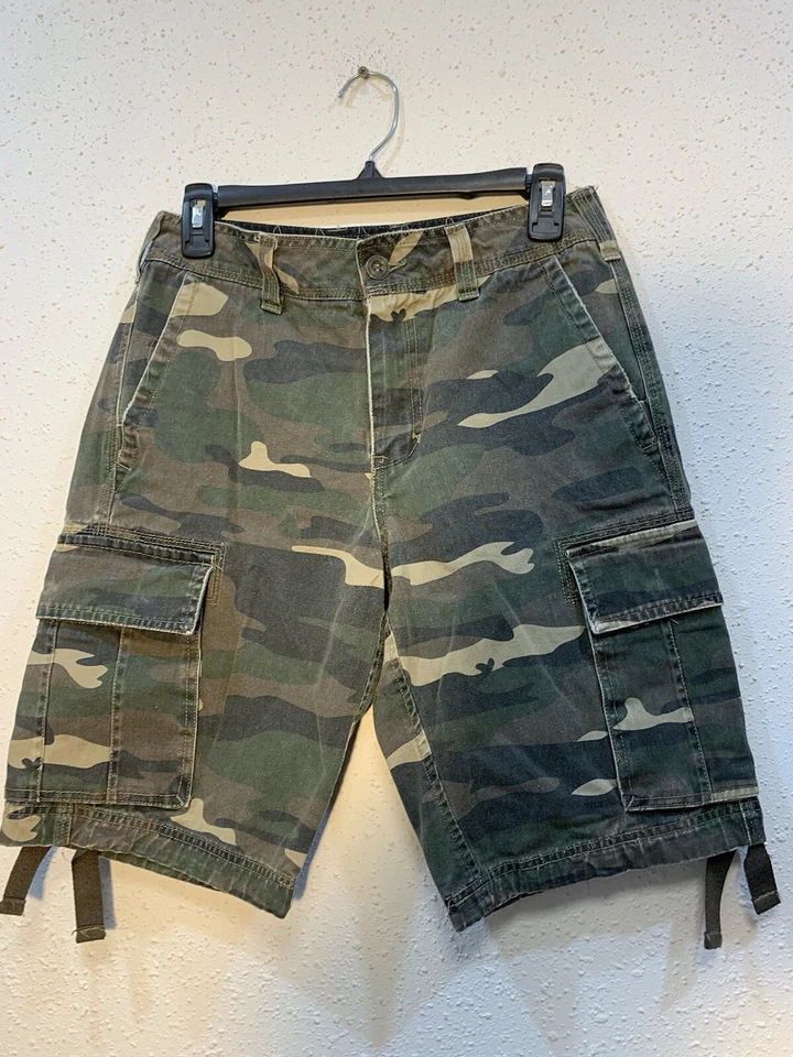 Pantalones Cortos Free World Para Hombre Gris Talla 28 Camuflaje Carga Militar Camuflaje Informal Exterior Foto 2 de 4