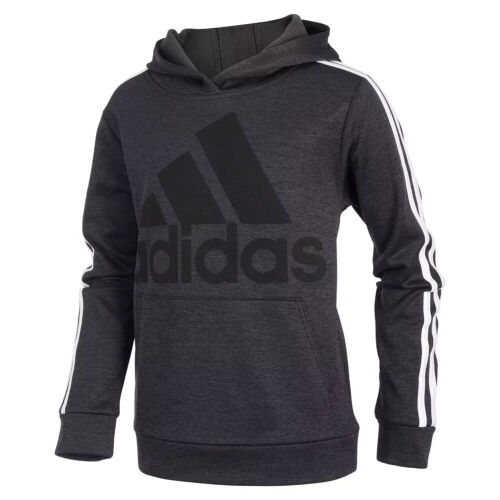 ADIDAS Little Boys Classic Logo-Print Hoodie Black Size 5 - Picture 1 of 2
