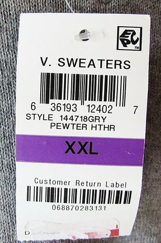 American Rag Men's Size XXL Gray V Neck Lightweight Cotton Pullover Sweater - Picture 4 of 5