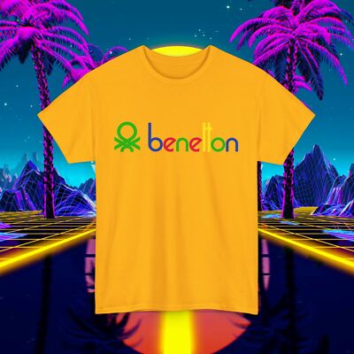 Custom Benetton vintage 1980s design t-shirt, Unisex for men and