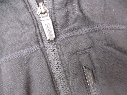 Icebreaker MERINO Size XL Mens BLK Full Zip Hood Zip Pocket Athletic Jacket 654 - Picture 9 of 13