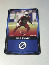 2025 Uno Elite Core Edition Blue KRYS BARNES #014 Arizona Cardinals Football