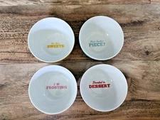 Cake Boss Dessert Bowls | Patterns & Quote | Set of 4 | 4 3/4 in