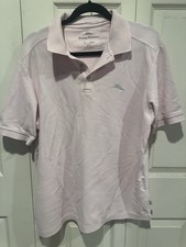 Tommy Bahama Men's Polo Shirt Light Pink Short Sleeve M Button Embroidered
